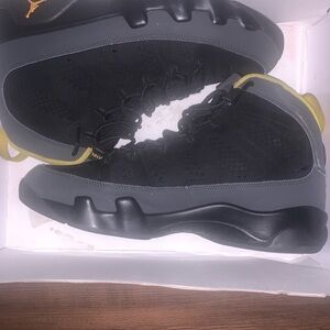 Jordan Black and Gray Sneakers with Yellow Accents